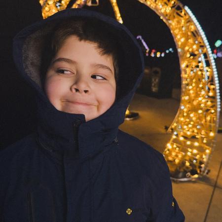 My brother Max at the Night Light at the Henry Doorly Zoo