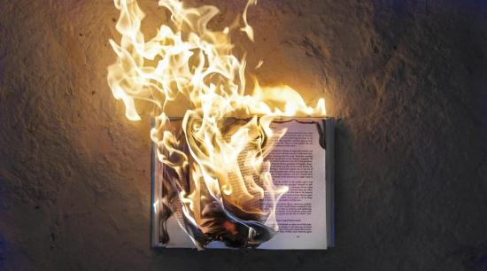 burning book